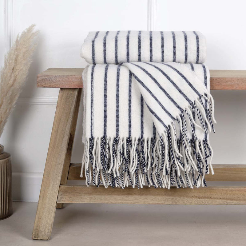 Anna Blue Twill Throw