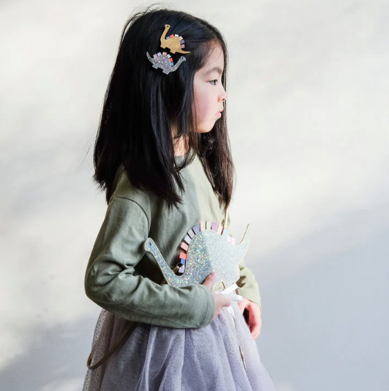 Cutie Dino Ribbon Clips