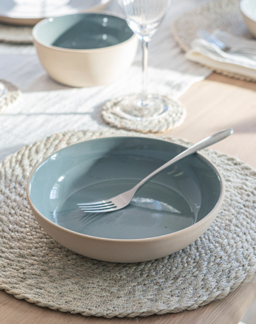 Ceramic Pasta Bowl In Blue Tarn