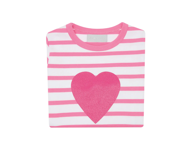 Hot Pink & White Breton Stripe Tshirt