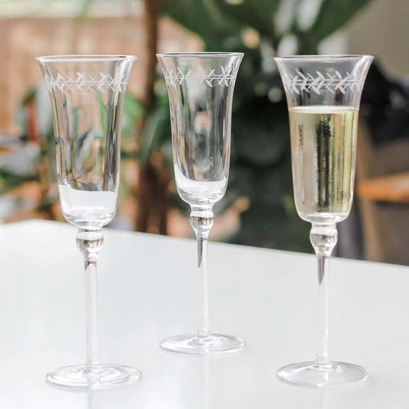 Circle Leaf Champagne Flute - Set of 3