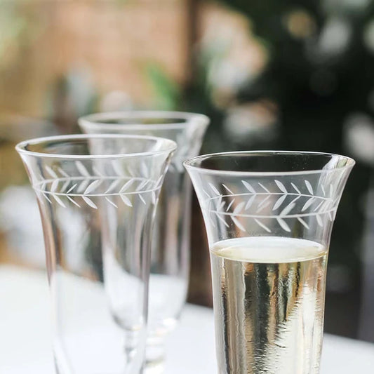 Circle Leaf Champagne Flute - Set of 3