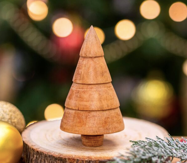 Ridged Turned Wooden Tree