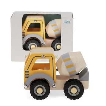 Wooden push along vehicle toy - Cement mixer