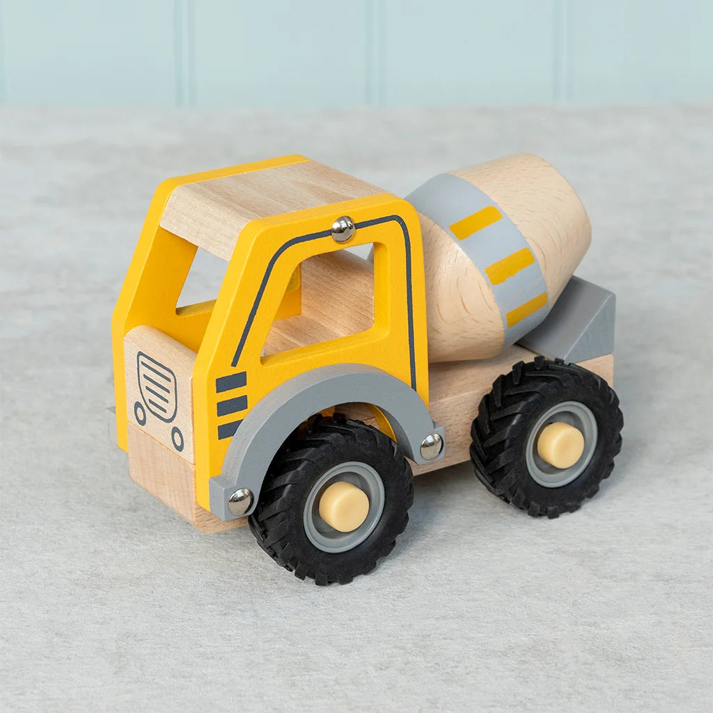 Wooden push along vehicle toy - Cement mixer