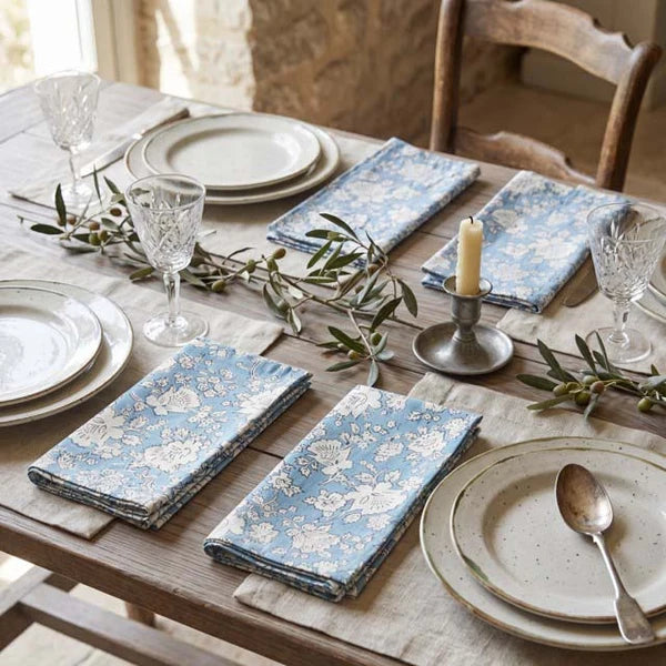 BLUE GREY NAPKINS
