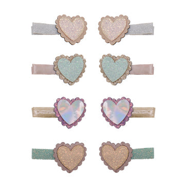 Scalloped Heart Salon Hair Clips