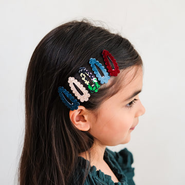 Blackberry Scalloped Mini Hair Clips