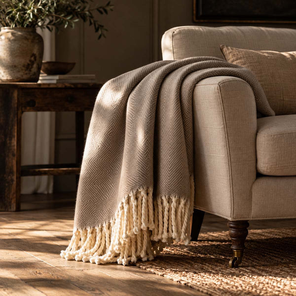 Beige Throw