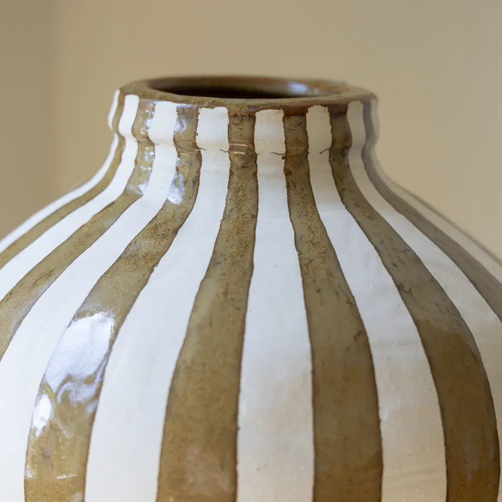 Bulbous Vase - Camel Stripe