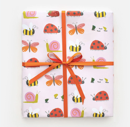 Pink Bugs Wrapping Paper