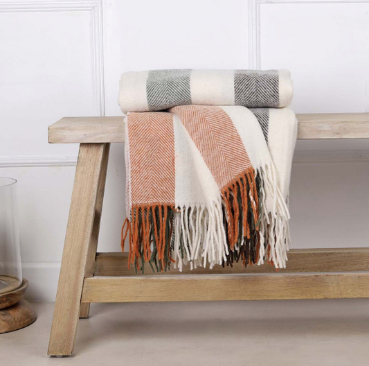Woodland Stripe Pure Wool Throw