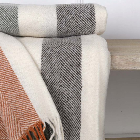 Woodland Stripe Pure Wool Throw