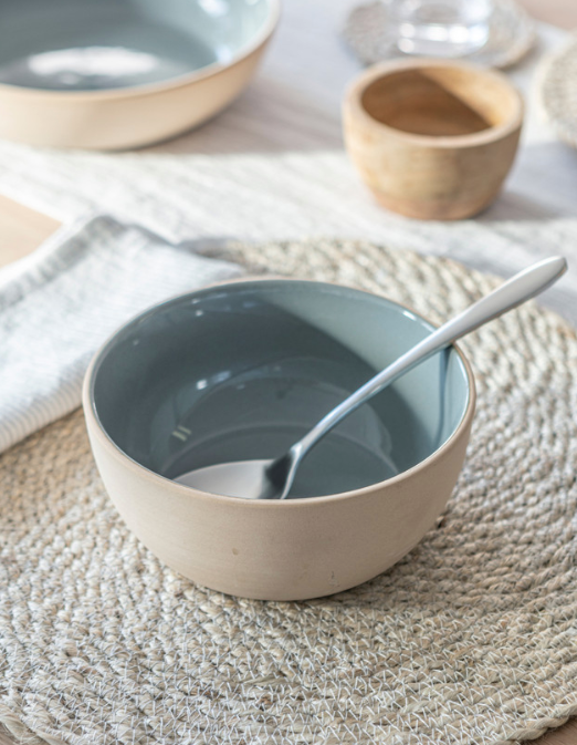 Ceramic Side Bowl In Blue Tarn