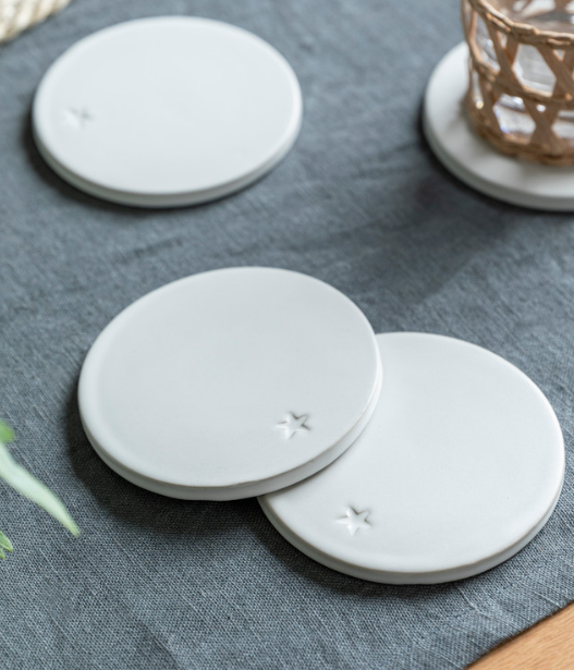 White Ceramic Coasters