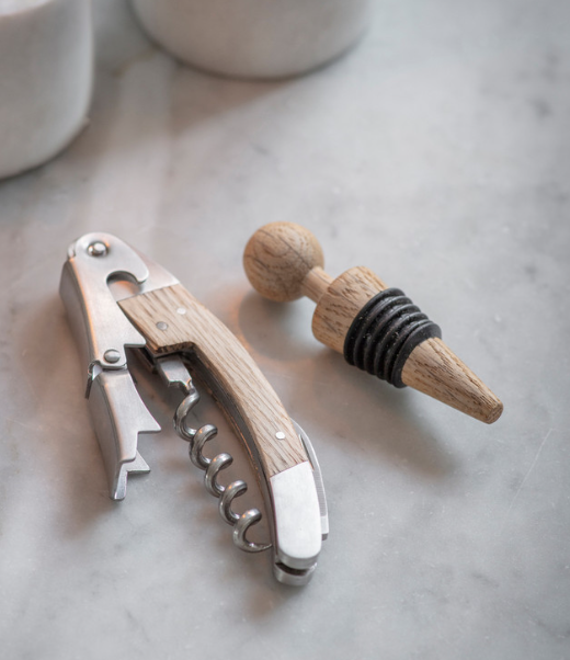 Steel & Wooden Bottle Opener Set