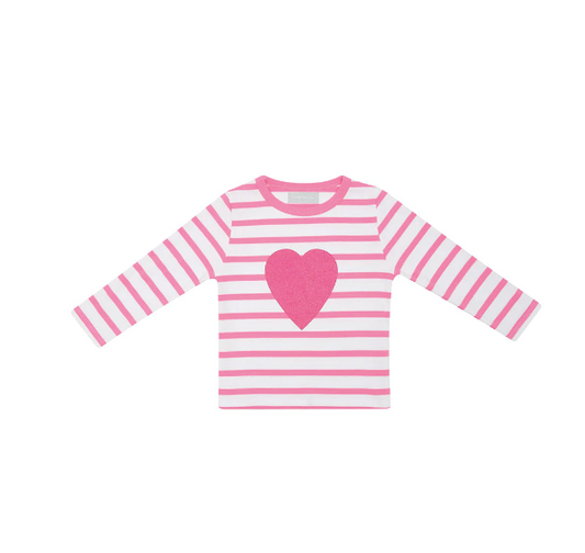 Hot Pink & White Breton Stripe Tshirt