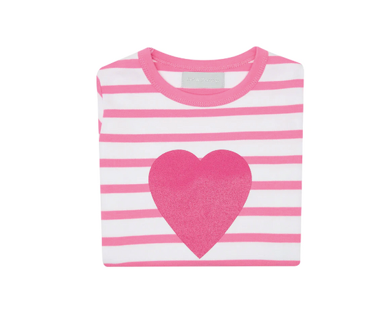 Hot Pink & White Breton Stripe Tshirt