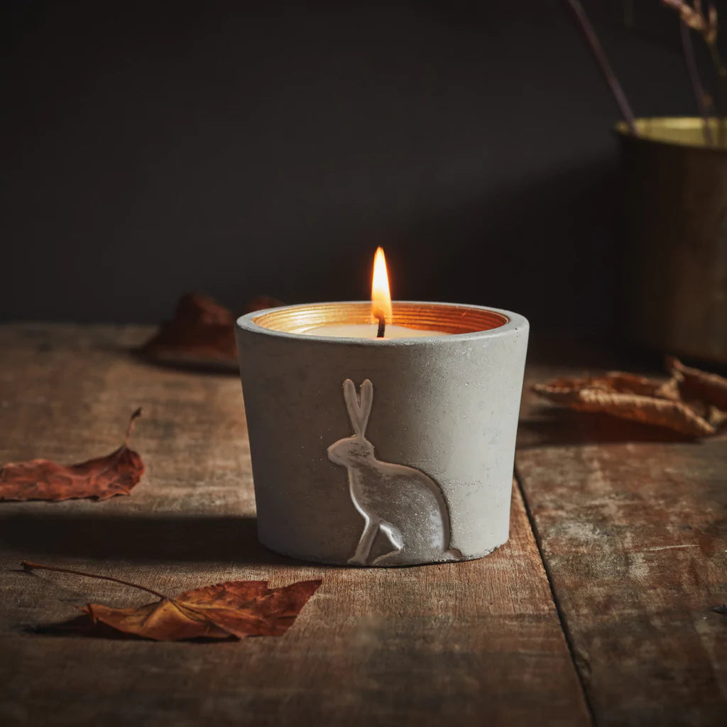 Winter Woodland Hare Candle