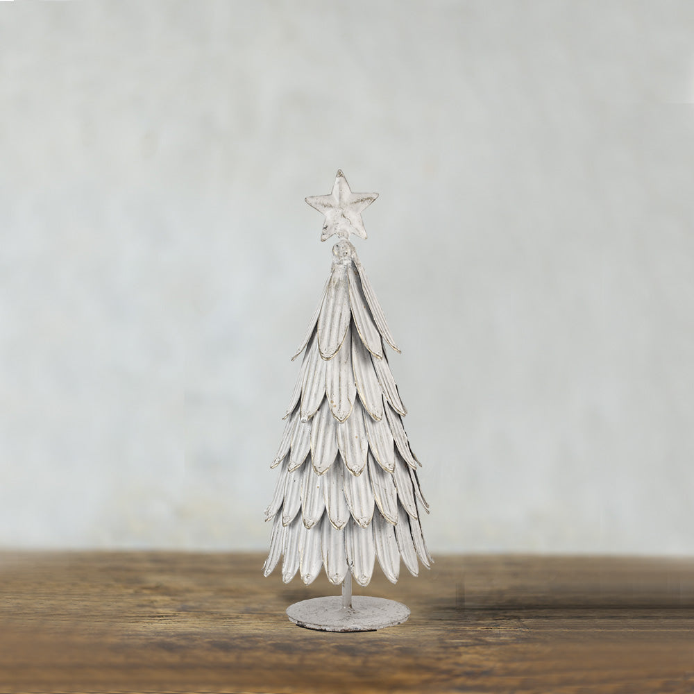 Christmas Tree White Metal