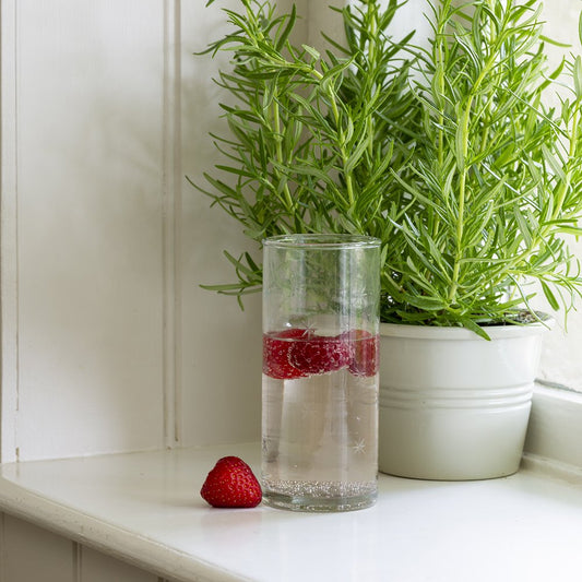 Tall Drinking Glass Etched Stars