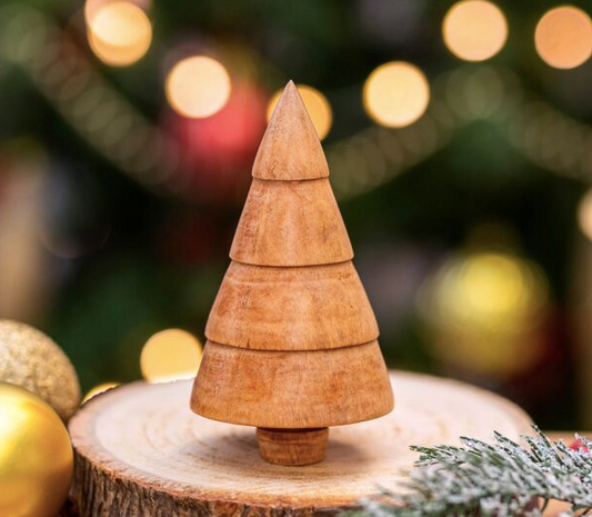 Ridged Turned Wooden Tree
