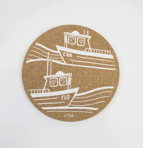 Set of 4 Boats Cork Coasters