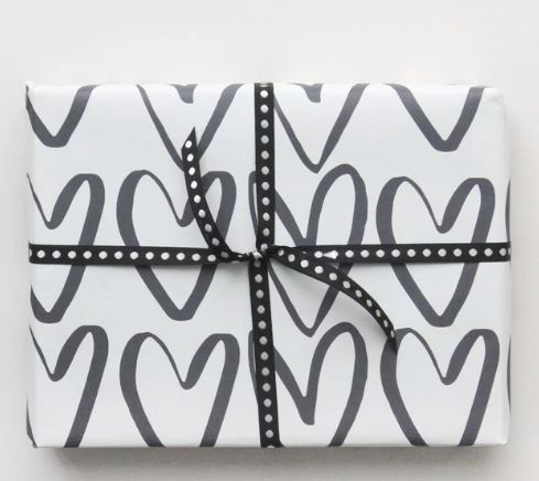 Black heart outline Wrapping Paper