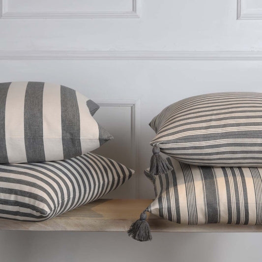 Wide Slate Stripe Cushion