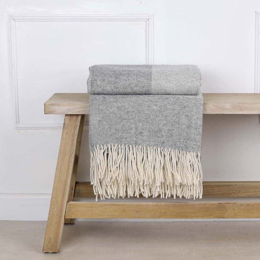 Anna Pure Wool Grey Two Tone Throw